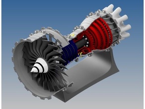 3d yazdırılabilir jet motor az baskı destekler 3d print model - Mito3D