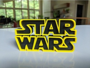 star wars logo connected 3d print model - Mito3D