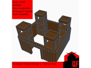 Quickfootie architectural european history 1 roman fuerte 100 15mm escala 1100 arquitectónico modelo arquitectura castillo dba diorama apoyo romano 3d print model - Mito3D