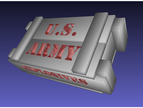 madeira caixote munição caixa us exército estêncil importar cgtrader militares 3d print model - Mito3D
