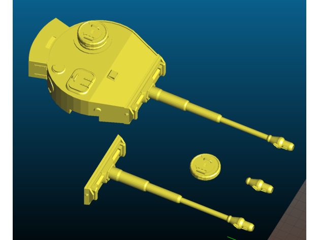 İkinci Dünya Savaşı Almanca kaplan tank Küçük kule tabanca ihracat cgtrader ww2 Araçlar 3D print model - Mito3D