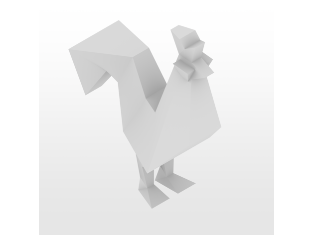 geometric rooster 3D print model - Mito3D