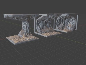 openfoliage cliff overhangs caves cave dnd tiles dungeon rock tabletop wargaming scenery terrain 3d print model - Mito3D