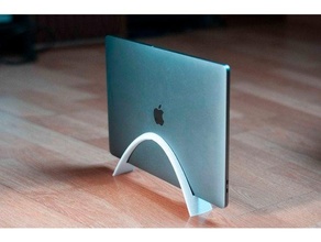 macbook support 15 inches curve pro smooth vertical 3d print model - Mito3D