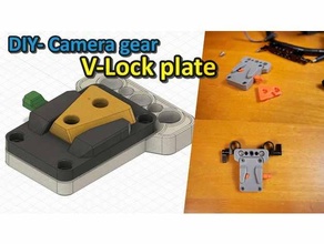 v lock plato mount batería masculino hembra soporte vlock 3d print model - Mito3D