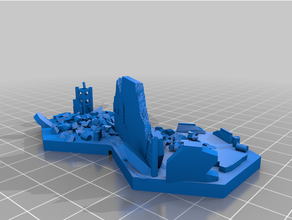 heroscape map wreckage hex boardgame building mech robots 3d print model - Mito3D