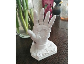 stark hand key holder avengers final glove iron ironman man mark85 wall 3d print model - Mito3D