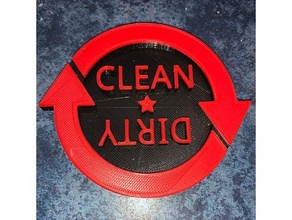lava louças limpar limpo sujo placa sinal bandeira 3d print model - Mito3D
