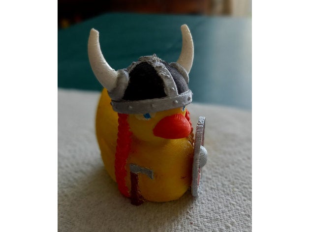 easy print viking duck fun rubber 3D print model - Mito3D