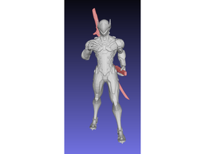 genji figure separated sabers - remix action body figures figurine shimada katana oni overwatch league saber shoto 3d print model - Mito3D