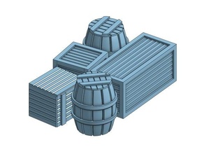 barrel crates crate dnd props 3d print model - Mito3D