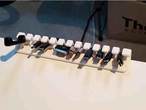 USB kablo organizatör uzun versiyon klips Kulp destek yönetim sıra ofis organizasyon 3d print model - Mito3D