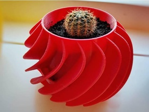 espiral plantador vaso flores flor Panela jardim jardinagem interior plantar 3d print model - Mito3D