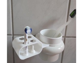 brosse dents tête supporter tasse attachement salle bains oral titulaire soutien 3d print model - Mito3D