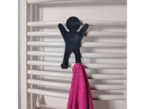 human towel hanger rack holder hook 3d print model - Mito3D