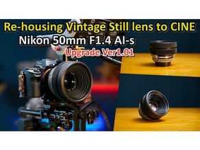 vintage lente realojando Nikon Nikkor 50mm f14 ai s melhoria ver101 Câmera 3d print model - Mito3D