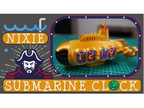 nixie tubo relógio submarino amarelo 3d print model - Mito3D