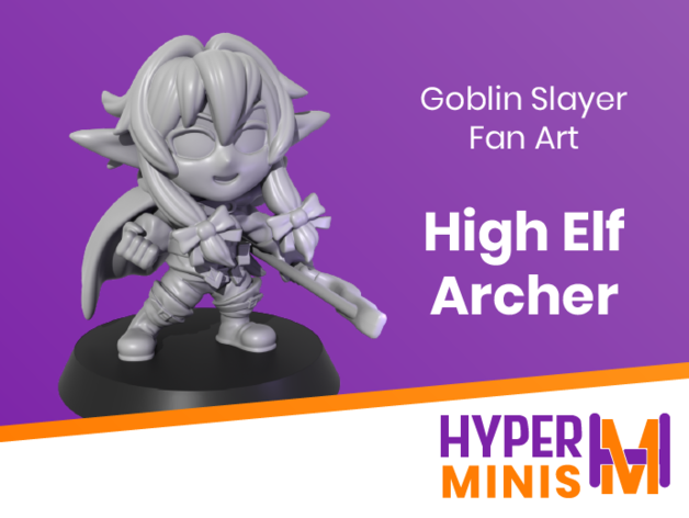 chibi alto elfo arciere anime freccia arco mini miniatura dd dnd dungeon draghi femmina goblin assassino 3D print model - Mito3D