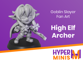 chibi high elf archer anime arrow bow mini miniature dd dnd dungeons dragons elven female goblin slayer hunter 3d print model - Mito3D