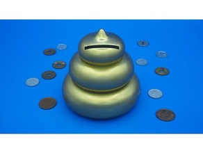 golden poop piggy bank gold 3d print model - Mito3D