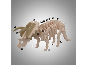 Torosaurus 3d Puzzle 3dpuzzle Dinosaurier Miniatur Skelett 3d print model - Mito3D