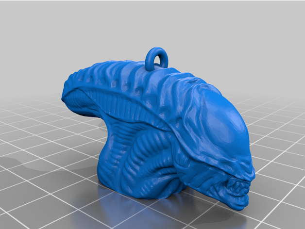 alien head keychain movie key 3D print model - Mito3D