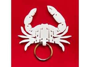 flexi crab moveable claws + ring 3d print model - Mito3D