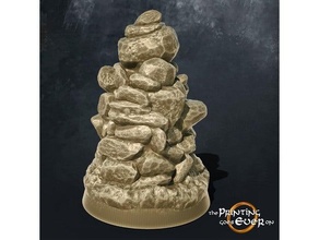 stone cairn tabletop marker 25mm 28mm base burrial cemetery inch mound objective rock rocks rpg scotland scottish skirmish game stones supportless games gaming terrain 3d print model - Mito3D