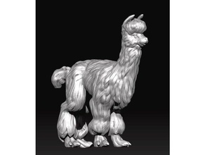 friendly alpaka animal cuddly d3dcreative fluffy minifigure pet wild 3d print model - Mito3D