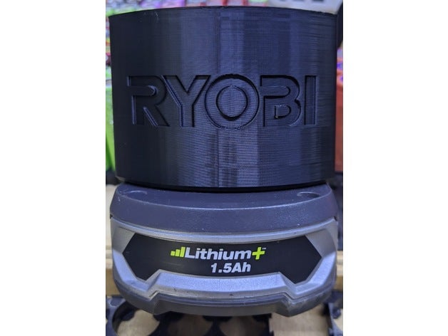 Ryobi + bateria parede monte logotipo 18v 3D print model - Mito3D