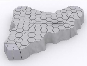 Tischplatte verhexen Terrain 1285 6mm Hexagon 3d print model - Mito3D