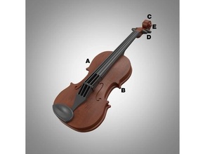 violin miniature 3dmodel 3dmodeling instrument miniauture music musical 3d print model - Mito3D