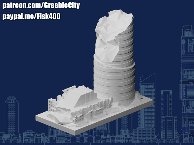 Greeblecity Ruinen Wolkenkratzer xvii 3D print model - Mito3D