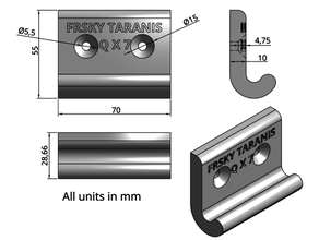 Frsky taranis x7 suporte 7 3d print model - Mito3D