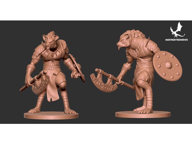 gnoll Guerreiro 28mm 50mm jogo tabuleiro jogos campeão criatura dnd miniatura masmorras dragões fantasia lutador figura estatueta miniaturas monstro interpretação papéis rpg tampo mesa 3D print model - Mito3D