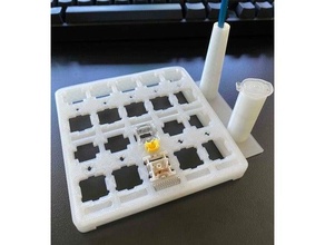 lube brush holder compact station mechanical keyboard 3d print model - Mito3D