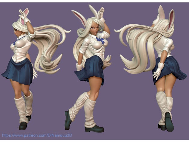 rabbit mirko school girl bust anime character figure model myheroacademia rumi sexy-girl 3D print model - Mito3D