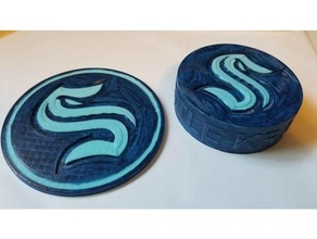 seattle kraken disco sottobicchiere 3d print model - Mito3D
