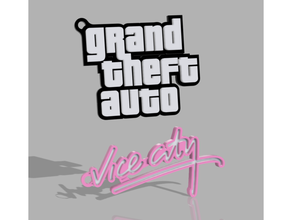 gta vice city keyrings game grand theft auto keychain keyring logo 3d print model - Mito3D