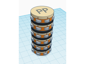 pewdiepie tambourine stack keychain 3d print model - Mito3D