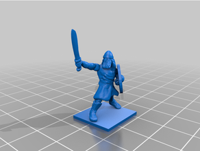 late antiquity - gothic medium infantry command 20mm 25mm barbarian commander historical medieval musician standard bearer tabletop gaming wargaming 3d print model - Mito3D