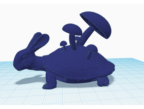 tartaruga conigli funghi 3d print model - Mito3D