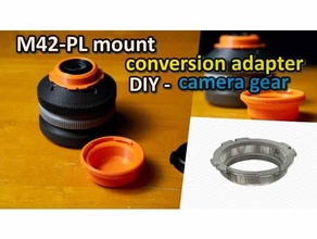m42-pl mount conversion adapter & rear cap m42 lens pl 3d print model - Mito3D