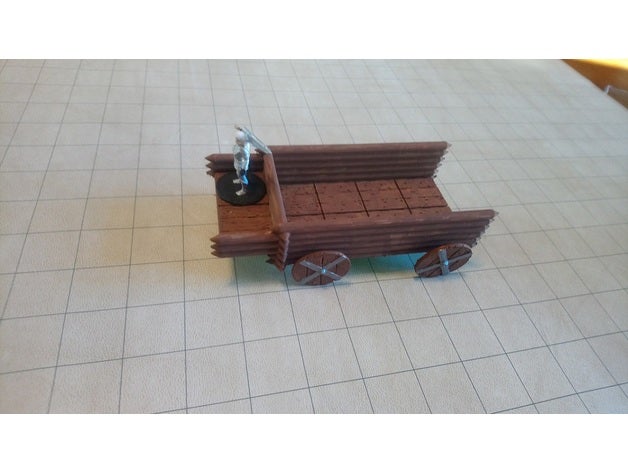 crude wagon 28mm scale dd dragons dungeons pathfinder rpg tabletop terrain 3D print model - Mito3D