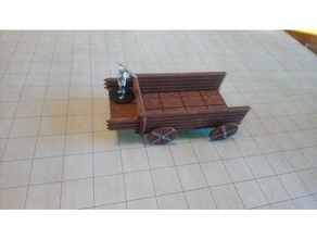 crude wagon 28mm scale dd dragons dungeons pathfinder rpg tabletop terrain 3d print model - Mito3D