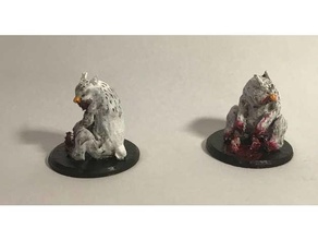 owlbear ages- arctic 2nd edition ad&d monstrous compendium dd dnd miniature dungeons dragons mini 28mm 3d print model - Mito3D