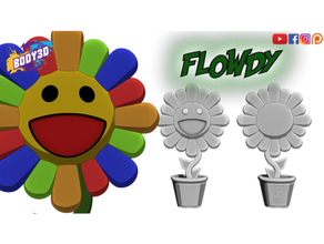 flowdy art body body3d cartoon fan fanart fleur flower pop popart 3d print model - Mito3D