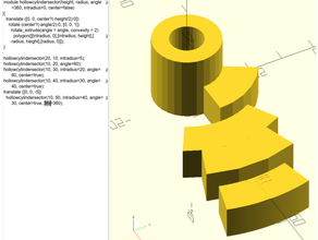 openscad Facile creusé cylindre secteur module 3d print model - Mito3D