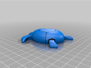 artikuliert Meer Schildkröte Tier flexi flexibel Spielzeug 3d print model - Mito3D