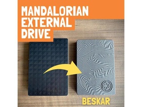 Beskar externe conduire ignorer enceinte disque dur mandalorien 3d print model - Mito3D
